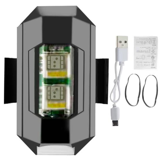 1 комплект авиационного света, кнопка высокой стробоскопической яркости, несколько цветов освещения, проводка, бесплатная перезаряжаемая батарея