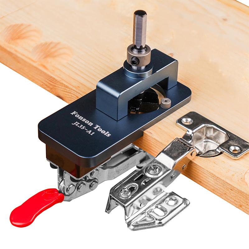 1 Set 35mm Aluminum Cabinet Hinge Jig Precision Locking Dual Jig Fixed Hinge Drill Jig With Complete Accessories