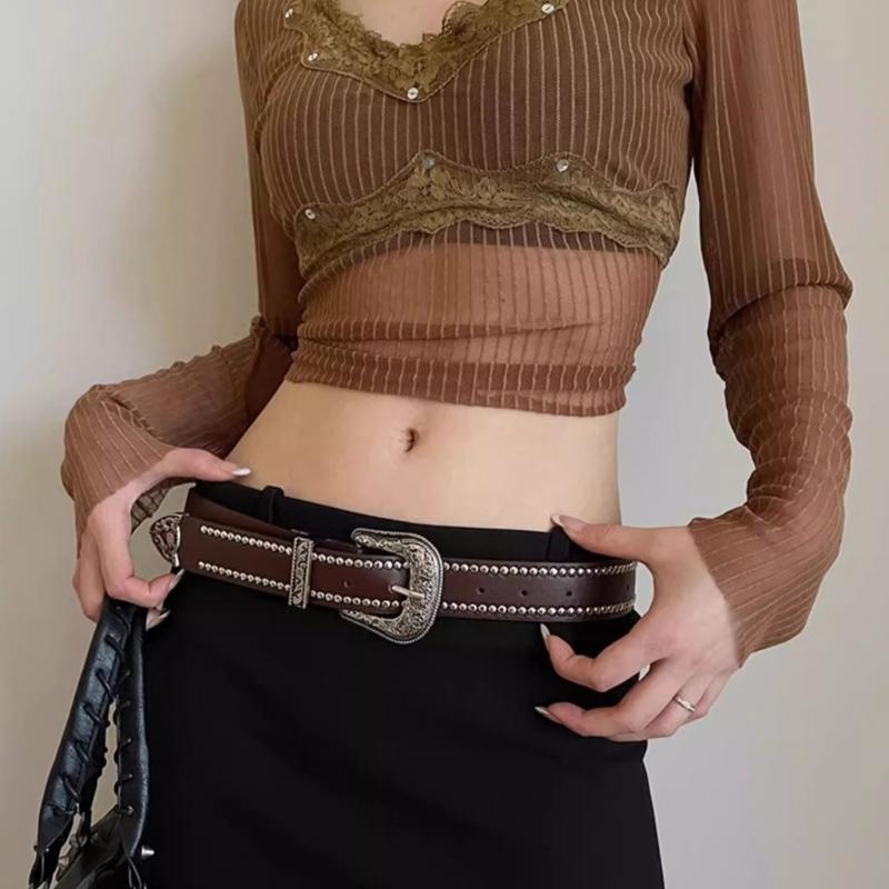 Пояс из ПУ с регулируемой пряжкой-штифтом для любителей моды, для джинсов, юбки