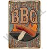 Vintage Tin Sign Dad`s BBQ Yard Outdoor Party Decoration BBQ Zone Metal Sign Plate Retro Barbecue Rules Slogan Decor Accessories