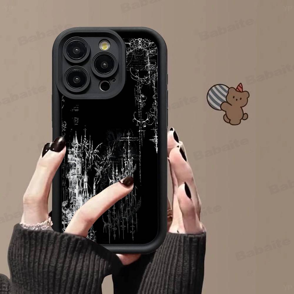 Силиконовый мягкий чехол для телефона C-Cyber Sigil для iPhone 17 16 15 14 Plus 13 12 Mini 11 Черный чехол