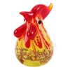 Handcrafted Blown Glass Rooster Statue Vibrant Gradient Color Mini Chicken Decor for Desktop Kitchen Living Room Office Home