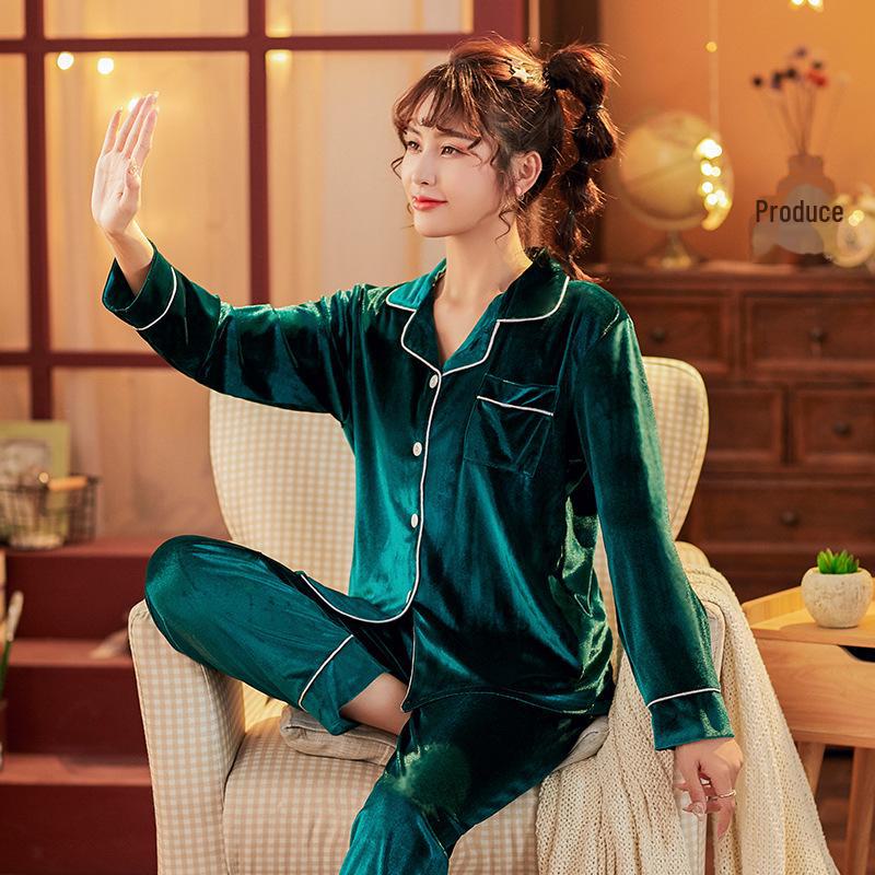 Парные пижамы из золотого бархата: Свободный, однотонный, теплый кардиган для осени/зимы, для мужчин и женщин, большой размер