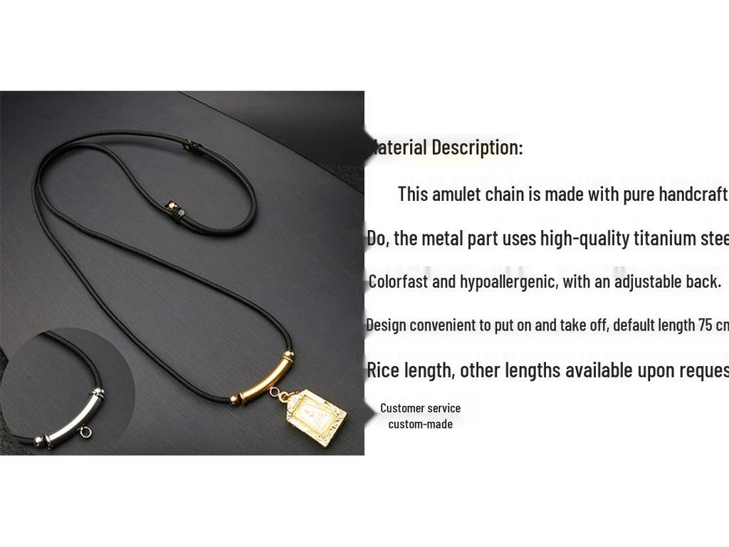 Ожерелье с тайским амулетом Будды - Гипоаллергенная нержавеющая сталь с позолоченной застежкой-трубкой