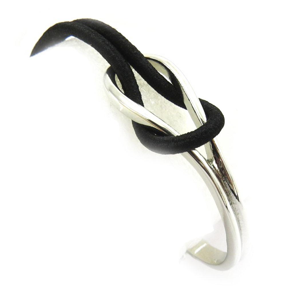 Les Trésors De Lily [L6058] - Silver Black 'Choréographie' Designer Bracelet - 45x30x13 Mm