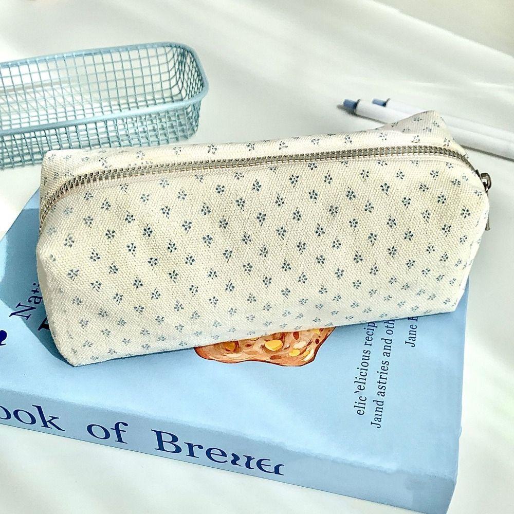 Пенал большой вместимости с цветочным принтом, органайзер для канцелярских принадлежностей, милый пенал, подарок