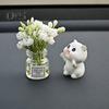 2 шт. комплект украшений для зеркала заднего вида автомобиля, симпатичная мини-ваза для цветов в виде кролика, украшения для приборной панели, аксессуары для салона автомобиля для женщин