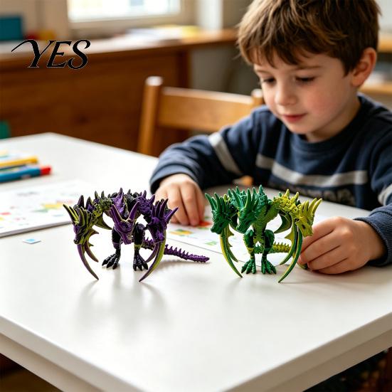 Boyfriend Dragon Gift 3D Printed Figurine with Movable Joints, Flexible Articulated Toy, Jointed Figure Desk Ornament, Creative for Lovers,