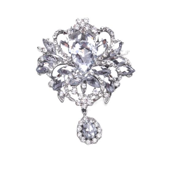 Брошь-цветок со стразами, элегантный кардиган, лацкан, пальто, деловой костюм, свитер, булавка, женские ювелирные изделия, подарок