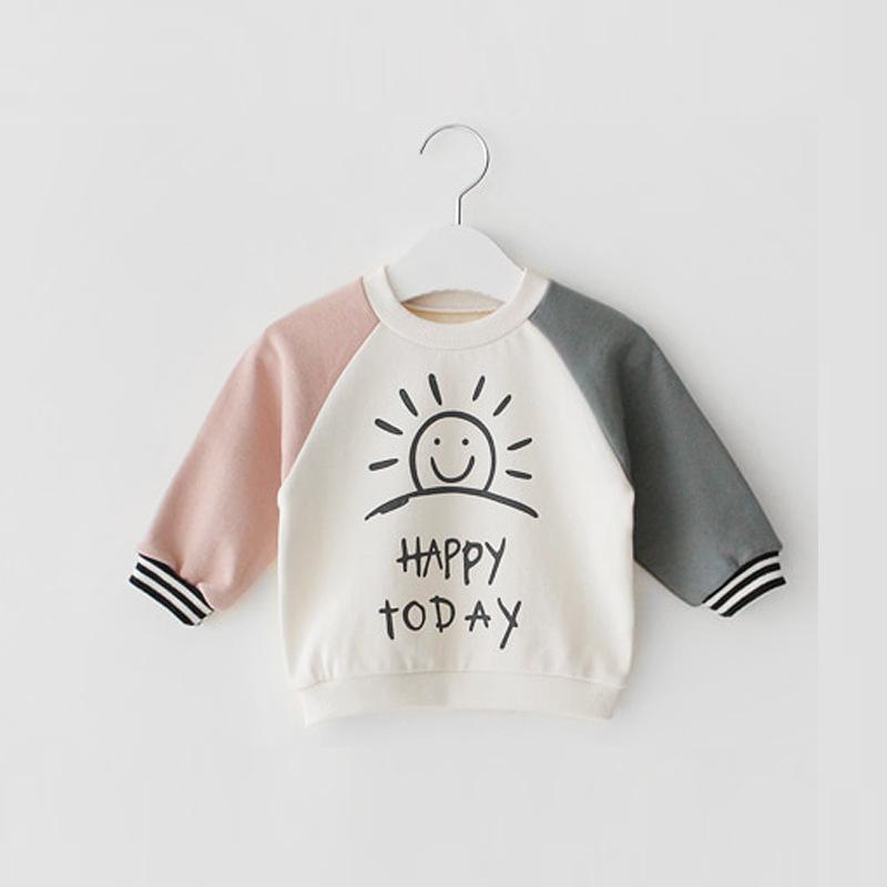 Girl Tops Boys And Girls Autumn Long Sleeve T-shirt Baby Clothes Pure Cotton Cute Bottom Shirt Jacket
