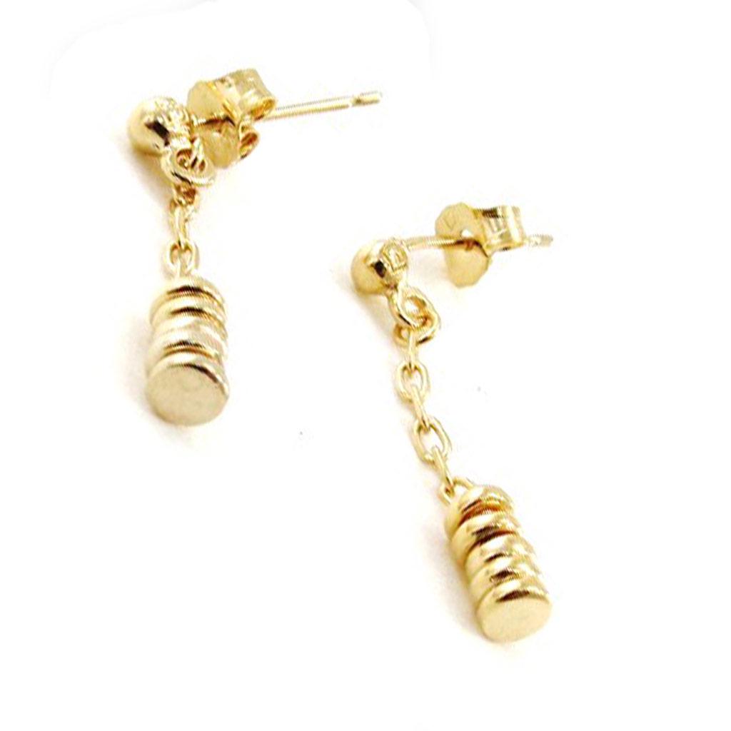 Les Trésors De Lily [J0069] - Позолоченные серьги «Хореография» золотистые - 22х3 мм