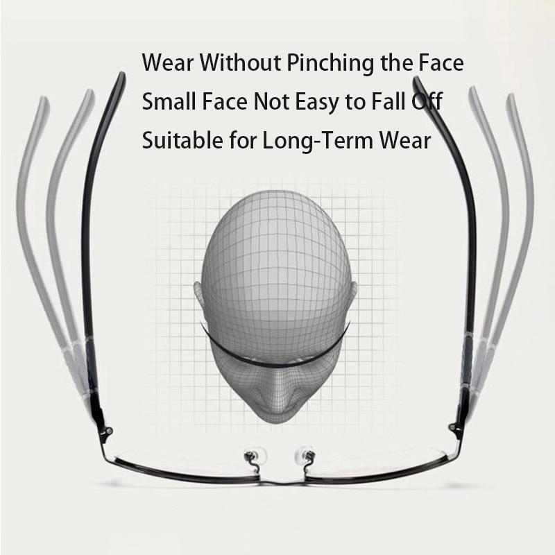 Classical Half Frame Men Business Glasses Ultralight Flexible Eyewear Men Metal Black Frame Blue Light Blocking Clear Lens Square Eyeglasses