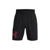 Solid Color Elastic Waist Sports Woven Shorts Men Shorts Black 1377139-001
