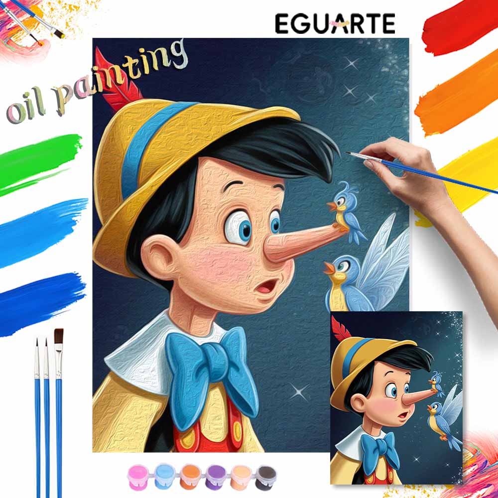 Disney Pinocchio digital oil painting art kit DIY handmade home decoration gift