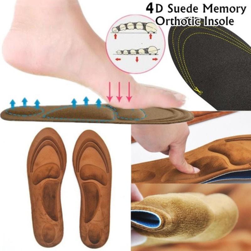 4D замшевые ортопедические стельки унисекс из пены с эффектом памяти