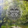 Black and White Owl Pattern Wind Chime Outdoor Garden Decor Weatherproof 3D Art with 360 Rotating Hook Holiday Patio Decoration