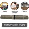 Chef Knife Roll Bag - Canvas Cutlery Organizer for Kitchen, Camping, BBQ & Travel, Portable Knife Storage with Multiple Pockets