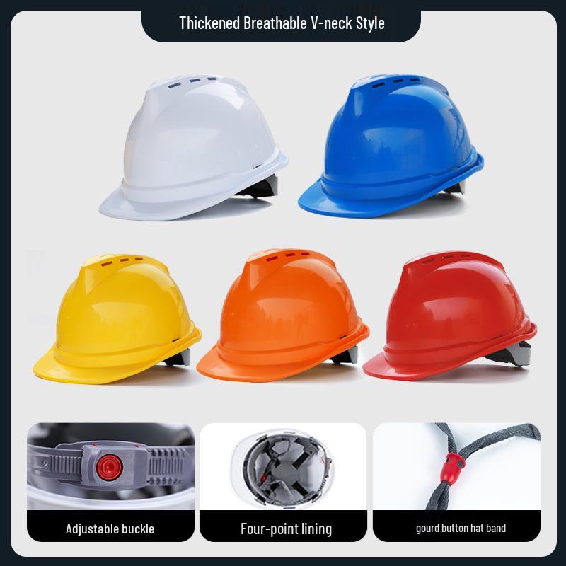 Iron Head Kung Fu Classic V-Shaped Breathable Anti-Smash Safety Helmet with Printing for Construction and Labor Protection.
