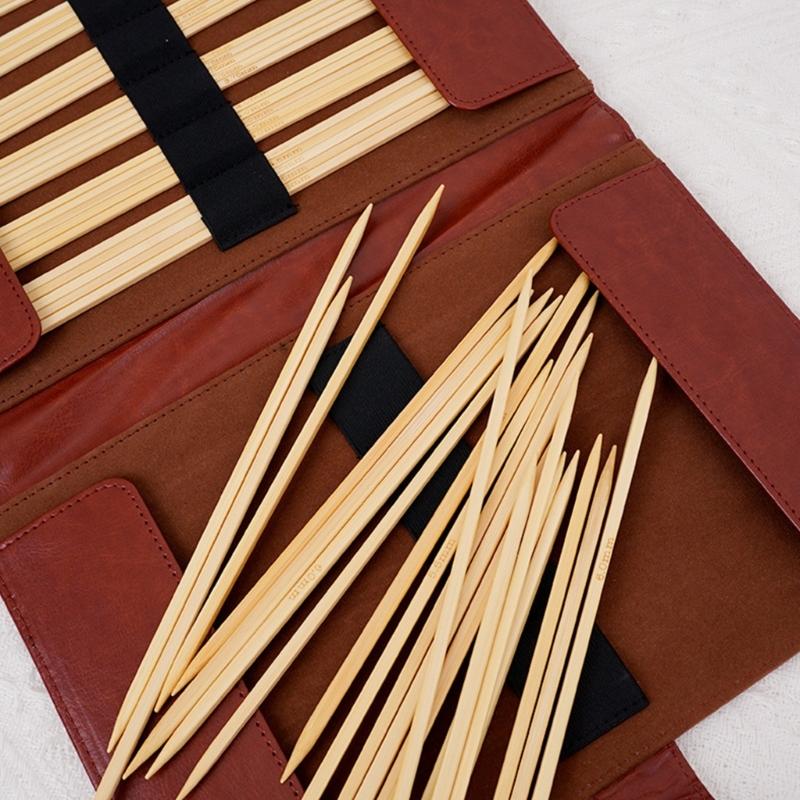 Двусторонняя спица с чехлом, длиной 20 см, деревянная спица для начинающего вязальщика, для вязания свитера, носка, шарфа