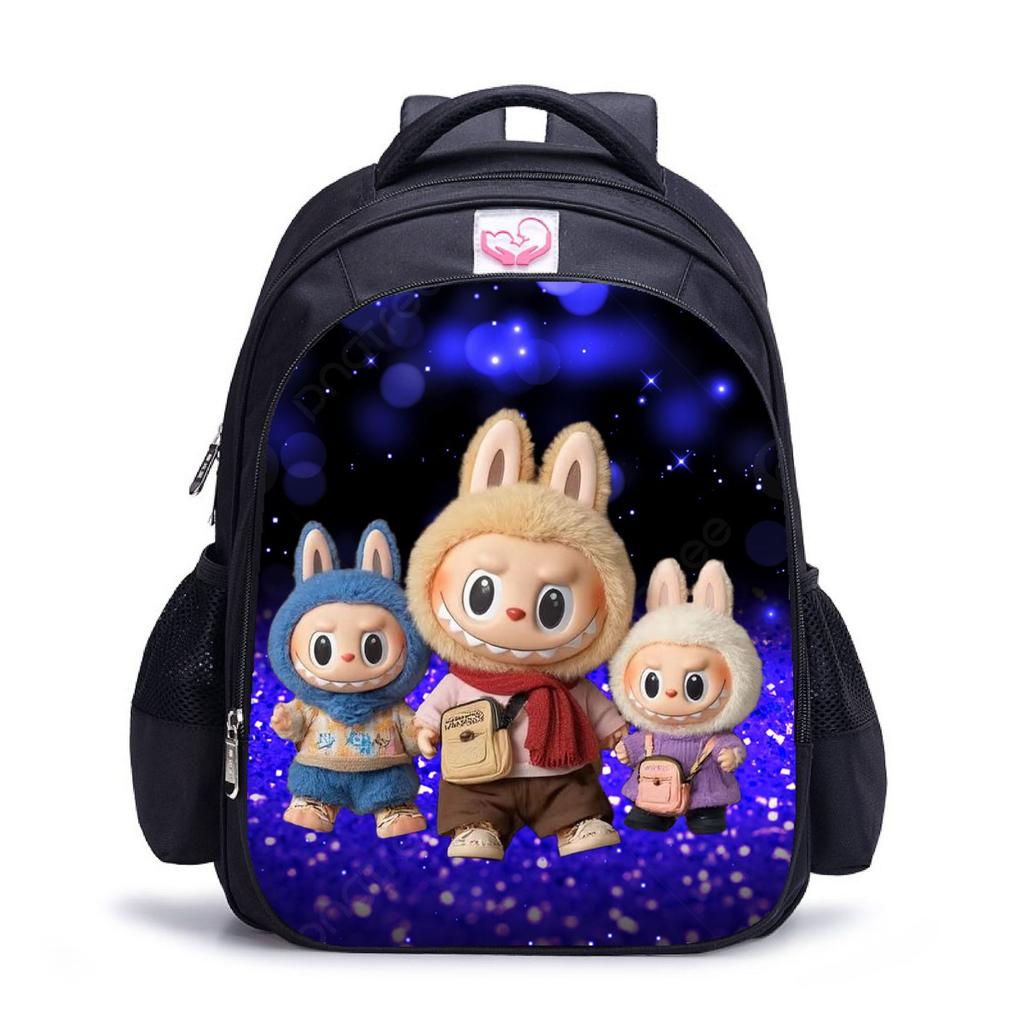 Трендовый детский рюкзак Labubu для детского сада, школьный рюкзак, черный мужской и женский рюкзак, мультяшный студенческий рюкзак 5529