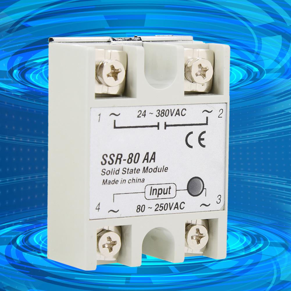 80A Однофазное твердотельное реле Модуль переключения SSR 80AA 80 250VAC
