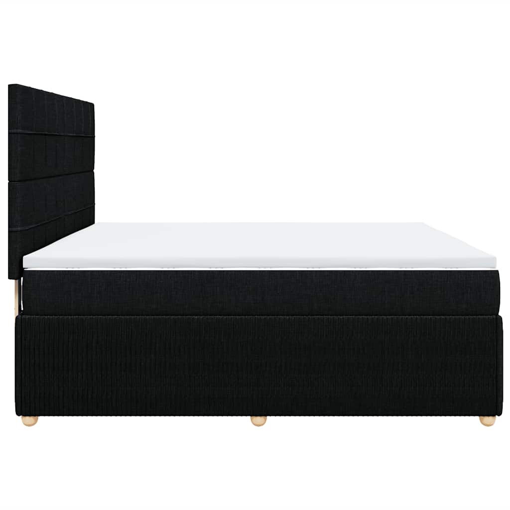 Box Spring Bed with Mattress Black 180 x 200 cm Fabric
