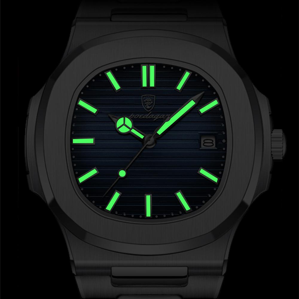 POEDAGAR новые роскошные мужские часы с коробкой, водонепроницаемые ультратонкие мужские кварцевые часы с календарем