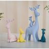 Reindeer Family Statue for Home Decor | Resin Figurine Set (Pack of 4 Pieces, Multicolor)