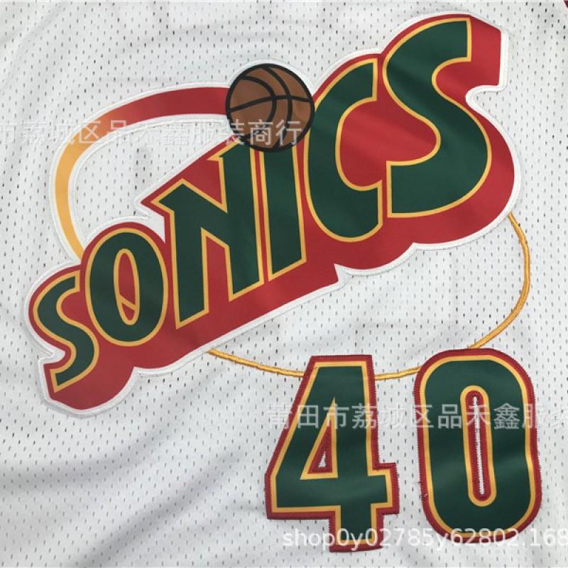 Mens Basketball Jersey Seattle SuperSonics Gary Payton 20 Shawn Kemp 40 NBA Style Cotton Blend Team Sport Shirt