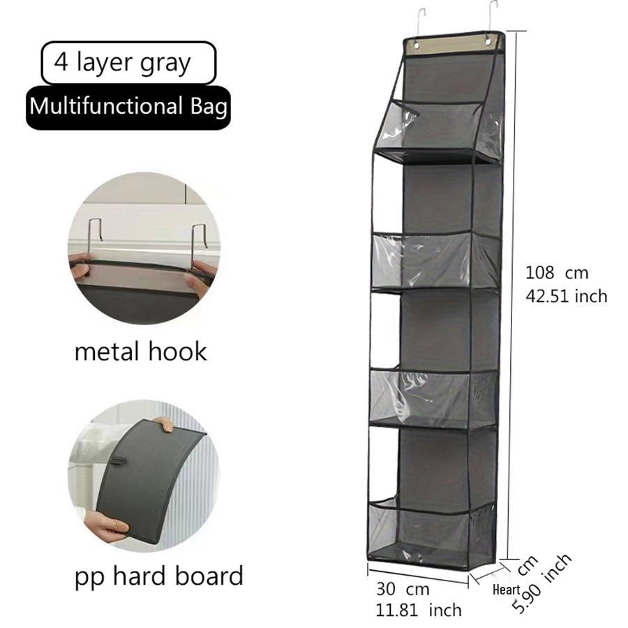 Wall-Mounted Multi-Layer Hanging Storage Bag for Clothes & Toys