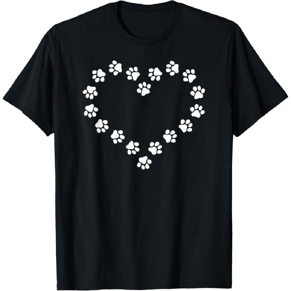 Cute Dog Paw Print Dog Gifts Paw Print Ornament Heart Love T-Shirt