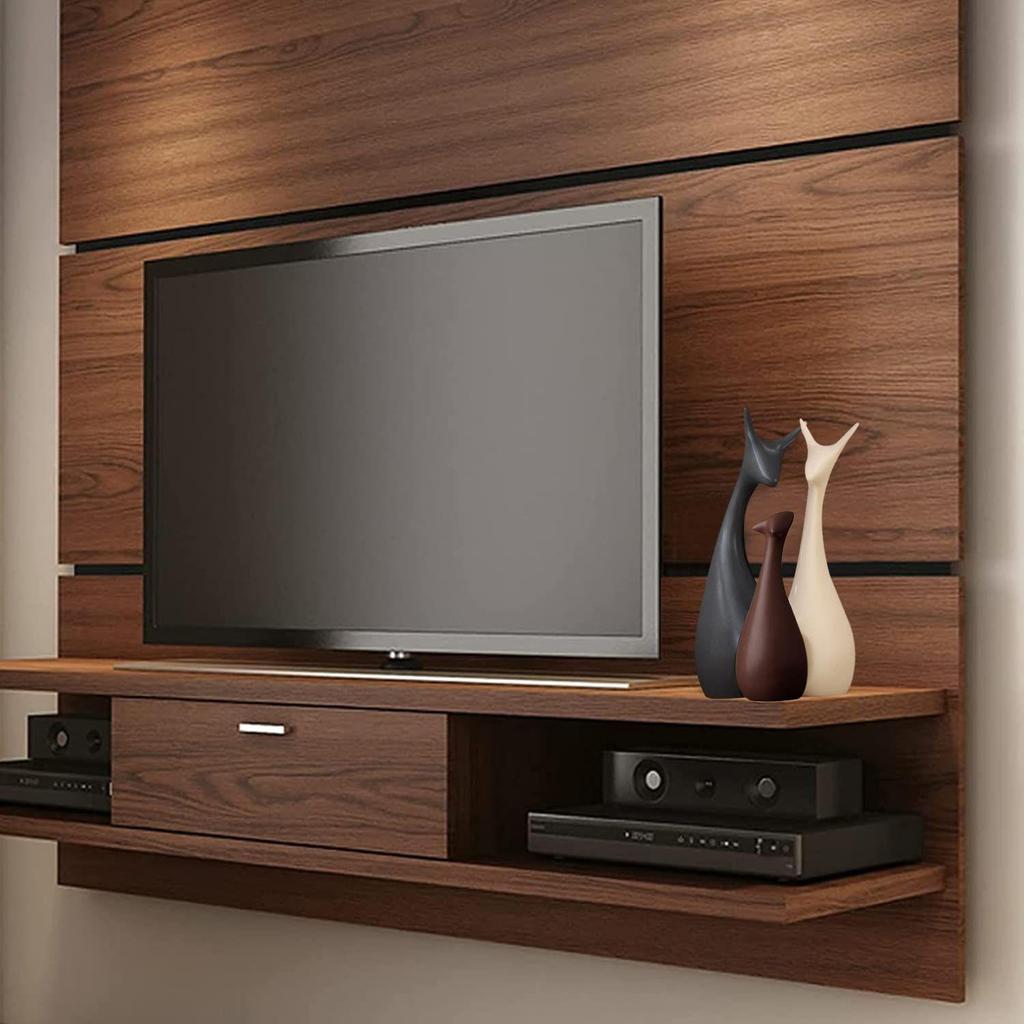 Home Decor Lucky Deer Family Matte Finish Ceramic Figures - (Set of 3, Matte Brown)