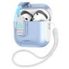 For Apple AirPods 3 Protective Case Splicing Color Earphone Cover with Auto Pop-Up Magnetic Lid/Lanyard