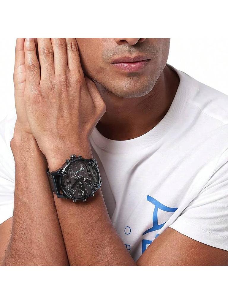 Diesel Мужские часы с четырьмя часовыми поясами 57 мм – Стальной браслет, Готовы для спорта и бизнеса, Заявление от дня к ночи – DZ7414