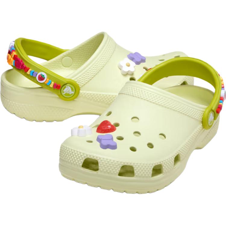 Crocs Classic Friendship Bracelet Clog Fashion Sports Simple Versatile Non-Slip Durable Low-Top Kids Sandals Kids Clogs Green 211306-3ZL