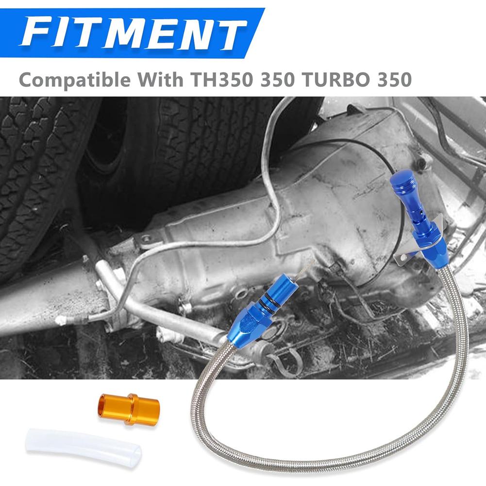 Щуп трансмиссии Нержавеющий армированный шланг Гибкий щуп трансмиссии для Chevy GM TH350 TH400 SBC BBC