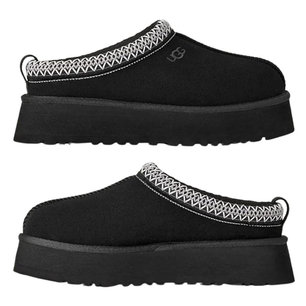 [UGG] Женские слипоны-сандалии Tazz Замша Овчина Пушистые Плетеные платформенные ботинки UGG W Tazz II 1174471 ЧЕРНЫЙ US8 (25,0 см) [Параллельный импорт]