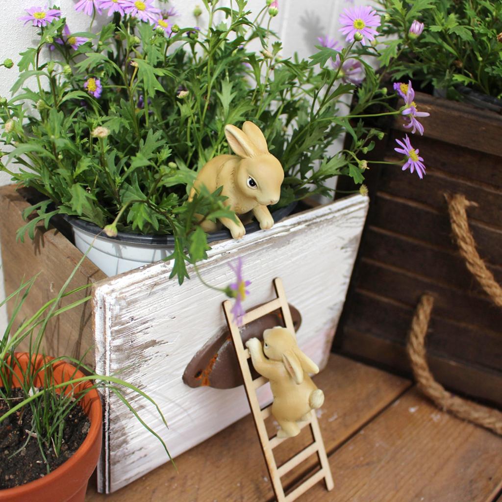 Миниатюрная статуэтка, украшение для цветочного горшка, симпатичные аксессуары для цветочного горшка, статуэтка из смолы, подходит для террасы, двора, украшения