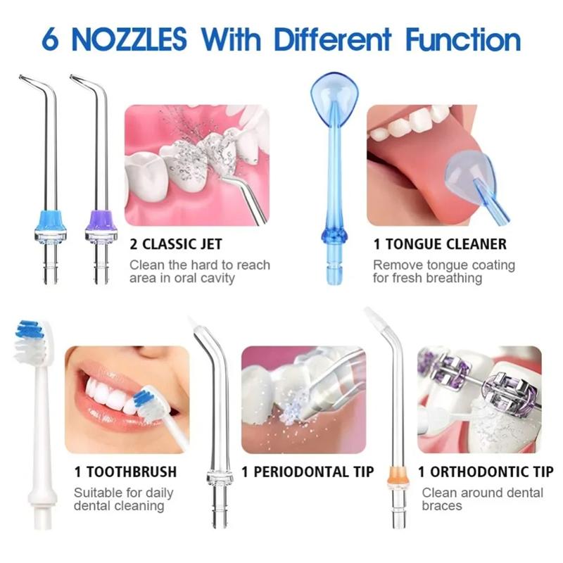 Floss Water Jet 5 Mode USB Rechargeable Oral Irrigator 300Ml Portable Flosser Irrigator Cleaner