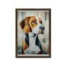 Plakat Beagle W Geometrii Plakat Beagle W Geometrii, 70X100 Cm, Rama Drewniana Jasny Dąb, Papier Matowy 230 Gsm