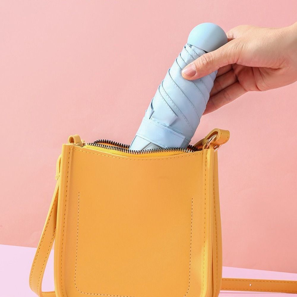 Reinforced Umbrella Rack Capsule Foldable Umbrella Windproof Rain Umbrella Sunshade Umbrella Women