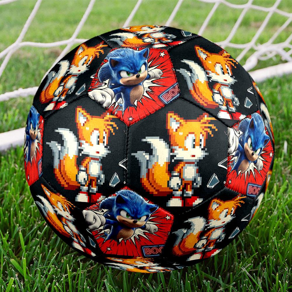 1pc Sonic the Hedgehog Soccer Ball Size 5 Indoor Soccer Ball Fashion Colorful Backyard Game - Great For Sports Fans Gift HE41