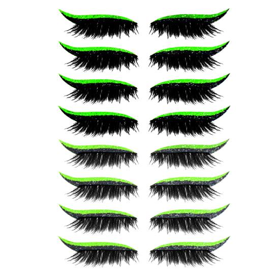 8 Pairs Lazy Eye Shadow Eyelash Patch Waterproof Glitter Eyeshadow Eyelashes Makeup Stickers Eye Makeup Stickers with False Lashes Shadow
