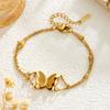 Punk Beads Chain Link Bracelet Female Gold Color Stainless Steel Animal Butterfly Charm Bracelets for Women Jewelry Gift 2025