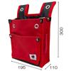 SK11 Canvas Tobi Waist Pouch, 2-Tier, BS, Red, TSH-2DBS-RD, Slim, Reinforced Bottom, with Inner Pocket