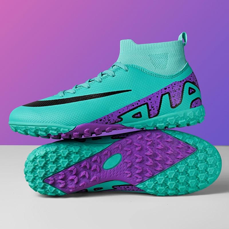 Новые мужские тренировочные футбольные бутсы с поддержкой голеностопа, детские шиповки, обувь для игры в футбол на траве TF/FG, для матчей, популярные, высококачественные, для футзала, для зала
