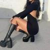 Осень Зима Женские Сапоги Панк Сапоги Выше Колена Платформенная Обувь для Женщин Сексуальные Женские Высокие Сапоги Готические