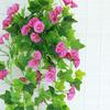 Fake Plant Flower Realistic Vivid Waterproof Hanging Artificial Silk Morning Glory Imitation Flower for Home