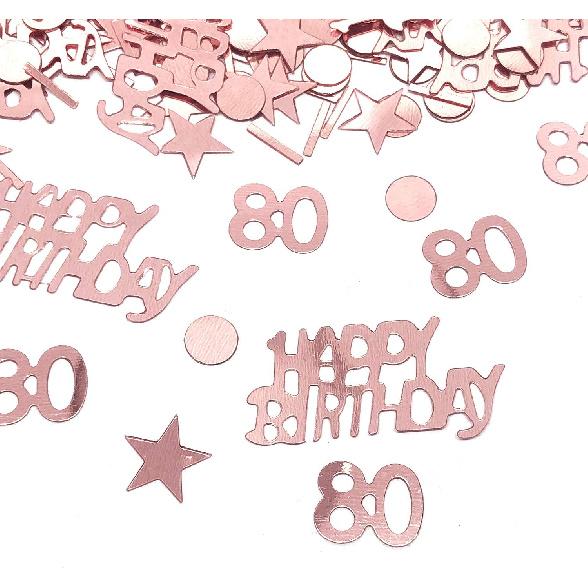 TFYU Happy Birthday Party Table Confetti - Twinkle Stars Foil Metallic Sequ & Special Events Table Scatters - 700pcs (Rose Gold) (80 Years Old)