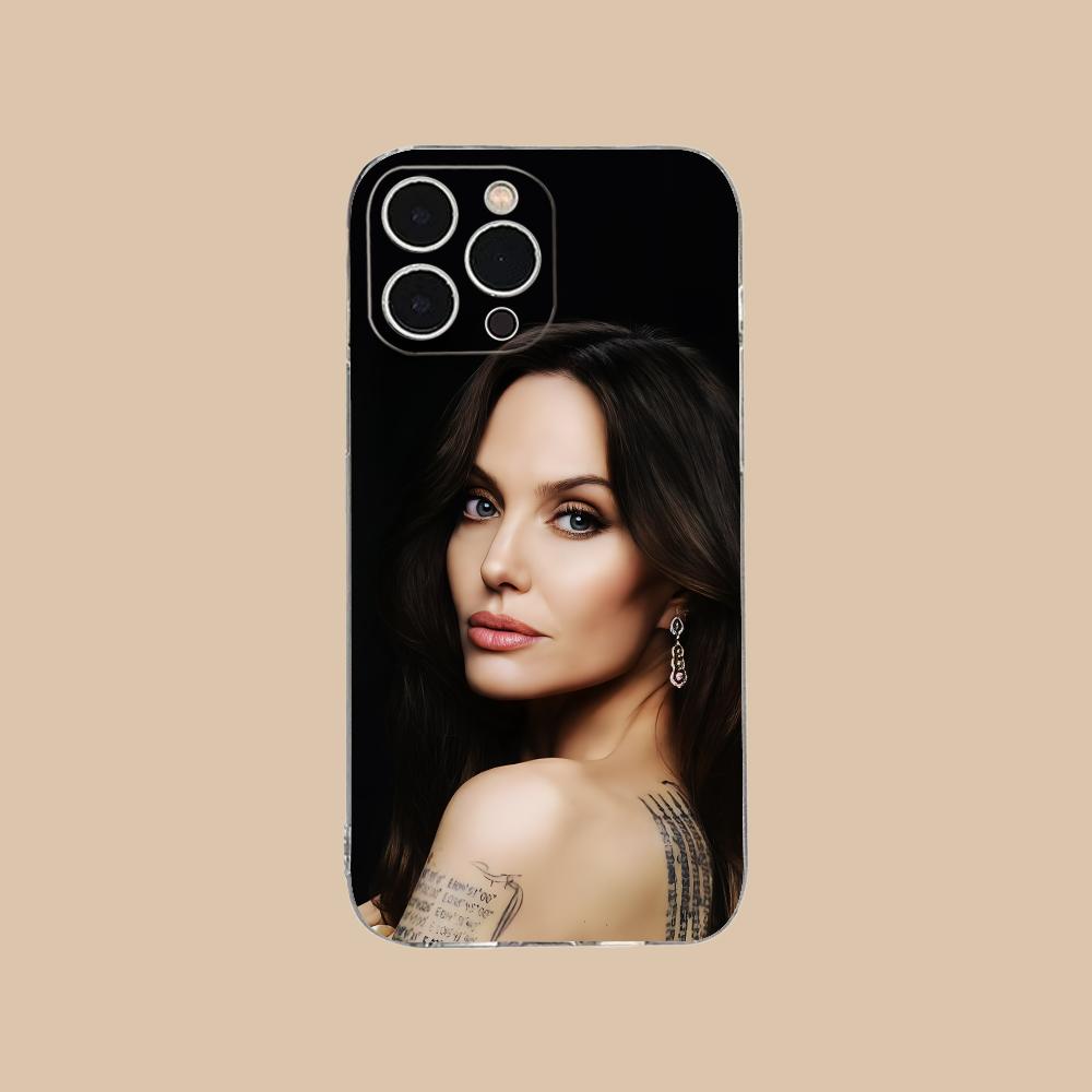 Angel Jolie Mobile Cell Phone Case for iPhone 17 16 15 14 13 12 11 X XR XS Air Pro Max Plus Mini Clear Colorful Cover Luxury